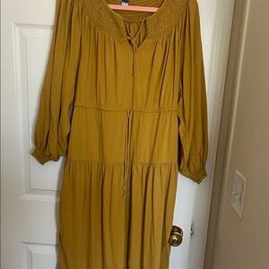 Old Navy Mustard Long Sleeve Dress